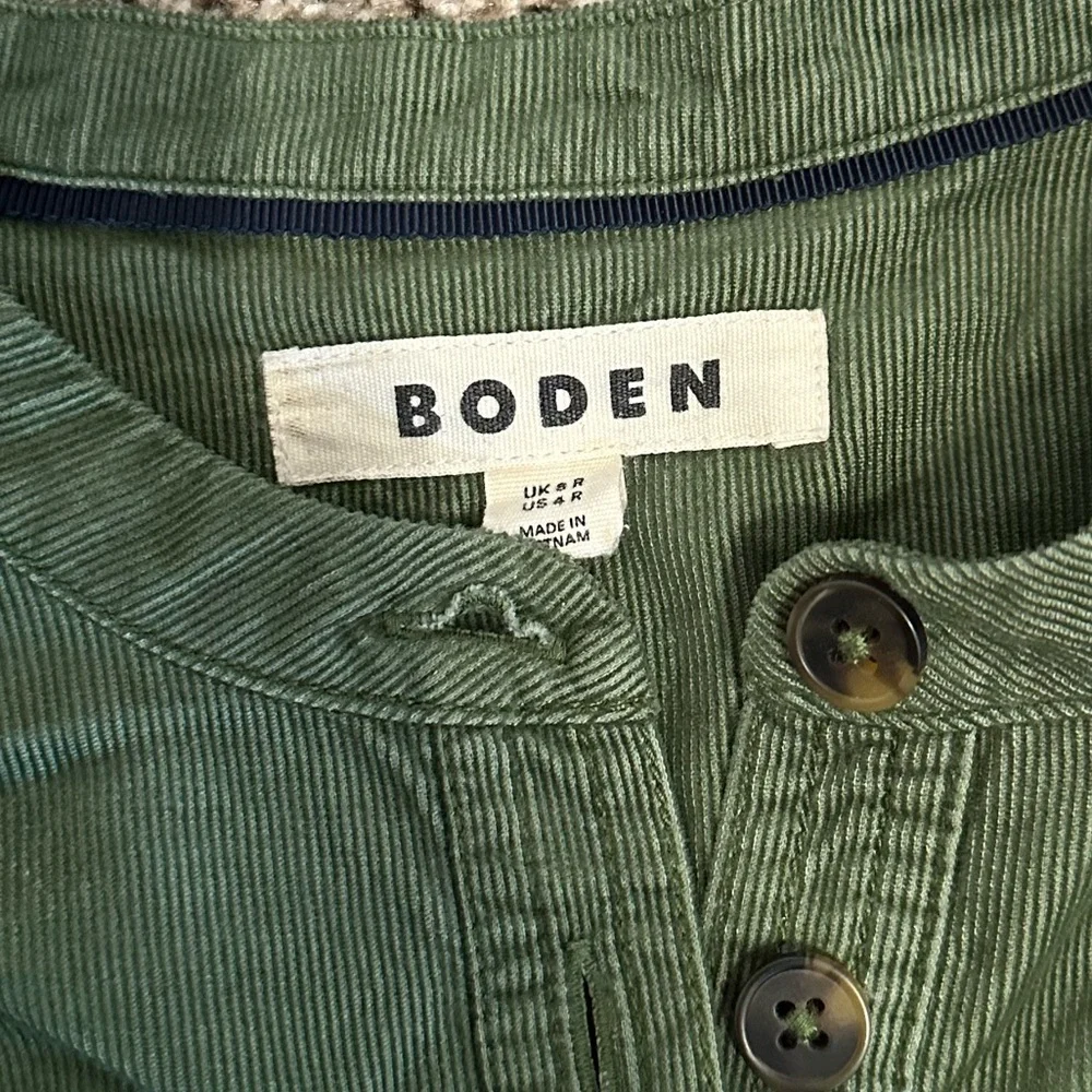 Boden Olive Green Button-Front Midi Dress - Picture 4 of 6